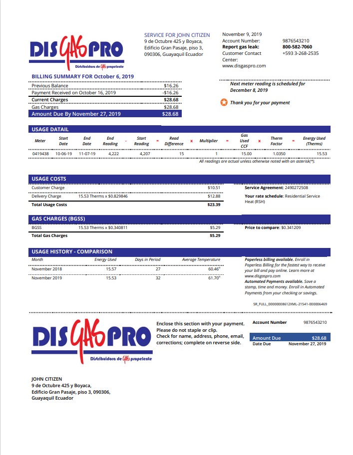  Minol USA business utility bill 